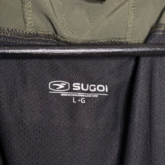 SUGOI Versa II Jacket Mens L Olive Green Convertible Vest Hooded Cycling - Picture 6 of 8